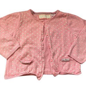 Pink/White Butterfly Print Knit Cardigan